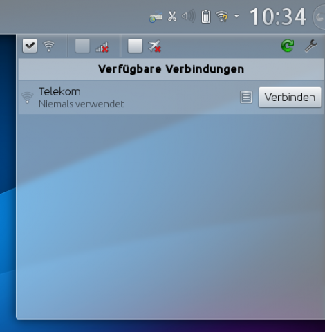 ... mit neuem Netzwerk-Plasmoid ... (Screenshot: Golem.de)